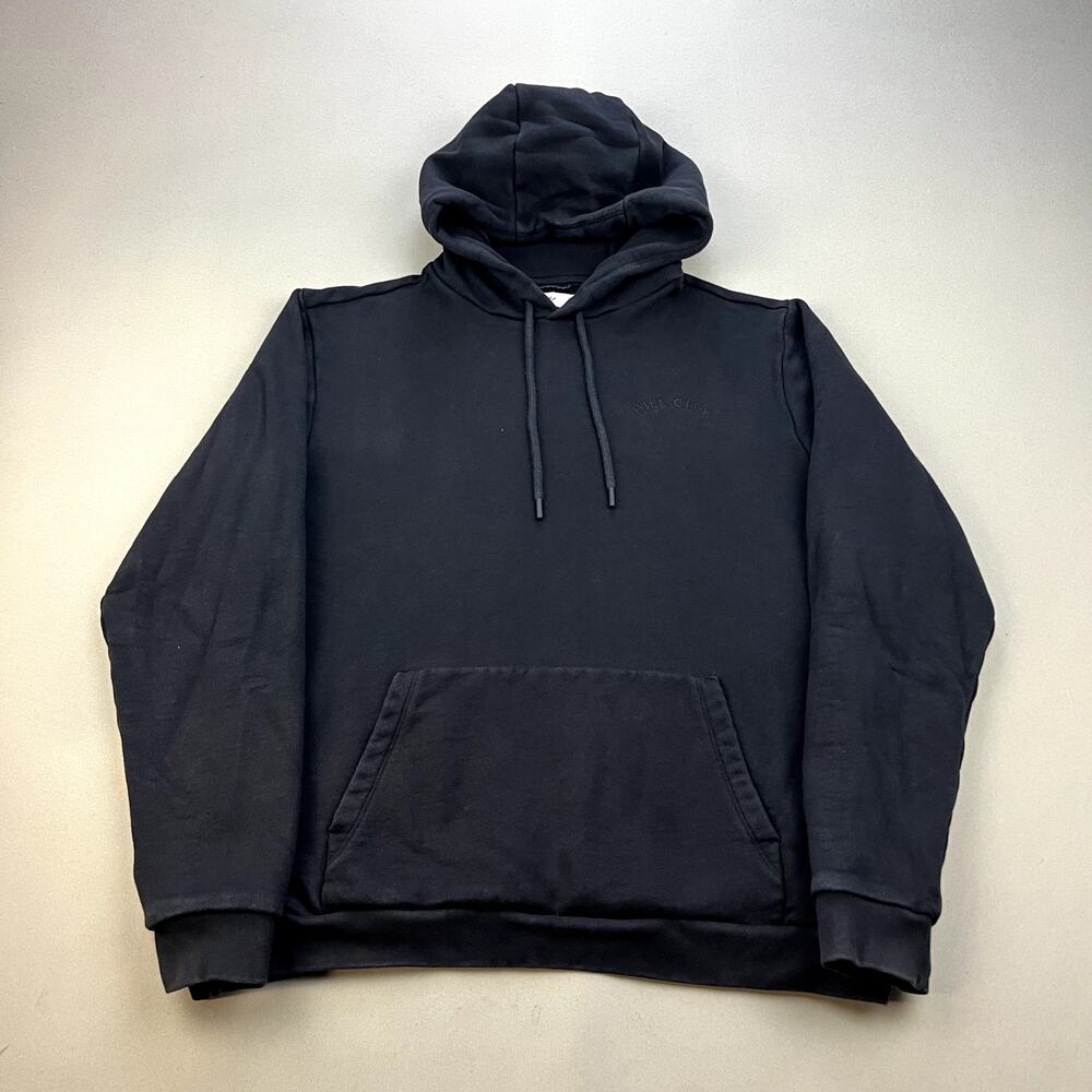 Hill City Hoodie Sweatshirt Adult Medium Black Gap Arc Logo Heavyweight Pullover